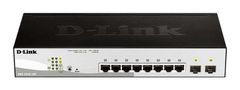D-Link DGS-1210-10P/ME 8-Port 10/100/1000BASE-T PoE + 2-Port 1 Gbps SFP Metro Ethernet Managed Switch, 65W