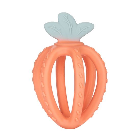 Canpol babies Hryzátko silikónové senzorické 3D Jahoda oranžová