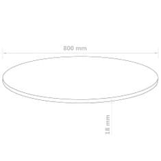 Vidaxl Okrúhla stolová doska z drevovlákna 800x18 mm