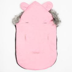 NEW BABY Luxusný zimný fusak s kapucňou s uškami New Baby Alex Wool pink 