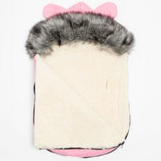 NEW BABY Luxusný zimný fusak s kapucňou s uškami New Baby Alex Wool pink 