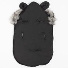 NEW BABY Luxusný zimný fusak s kapucňou s uškami New Baby Alex Fleece black 