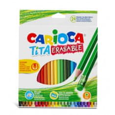 Carioca Farbičky TITA gumovacie pastelky nelámavé 24 ks