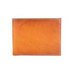 VegaLM Elegantná kožená peňaženka z pravej kože v tmavo žltej farbe, ručne tamponovaná