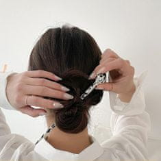 Northix Krásna tyčinka do vlasov - čierno-biela - 18,6 cm 