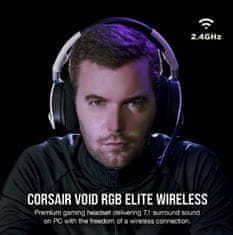 Corsair herné slúchadlá VOID RGB ELITE Wireless Premium with 7.1 Surround Sound, White (EU)