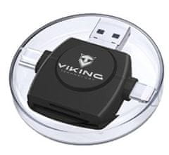Viking ČÍTAČKA PAMÄŤOVÝCH KARIET V4 USB3.0 4V1 čierna