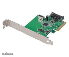 Akasa PCIe karta USB 3.2 Gen 2 interný konektor