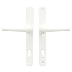 STREFA Biele kovanie pre plastové dvere RICHTER kľučka + madlo, 92 mm, hliník 