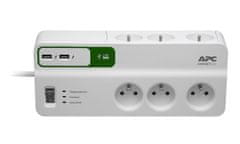 APC prepäťová ochrana Essential SurgeArrest PM6U-FR/ 6 zásuviek/ 2x USB