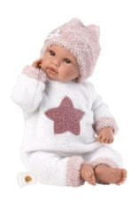 Rappa Llorens 63648 NEW BORN - realistická bábika bábätko so zvukmi a mäkkým látkovým telom - 36 cm