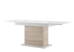 Szynaka Rozkladací stĺpový jedálenský stôl SMART 03, dub sonoma/biela