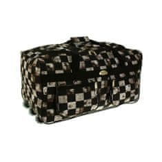 Rogal Bielo-čierna cestovná taška s extra kolieskami "Chess" - veľ. XL