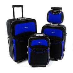 Rogal Modro-čierna sada 4 cestovných kufrov "Standard" - veľ. S, M, L, XL