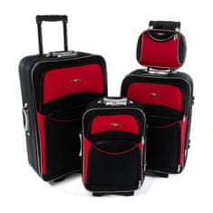 Rogal Červeno-čierna sada 4 cestovných kufrov "Standard" - veľ. S, M, L, XL