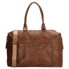 Beagles Hnedá ľahká kožená cestovná taška "Imperial" - veľ. M