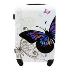 Rogal Biely škrupinový cestovný kufor "Butterfly" - veľ. M