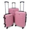 Ružová sada 3 odolných elegantných plastových kufrov "Armor" - veľ. M, L, XL