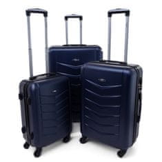 Rogal Modrá sada 3 odolných elegantných plastových kufrov "Armor" - veľ. M, L, XL