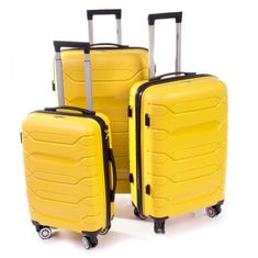 Rogal Žltá sada prémiových plastových kufrov "Wallstreet" - veľ. M, L, XL