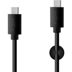FIXED USB-C/USB-C kábel, PD, 1m, 60W, čierny