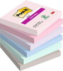 3M Samolepiaci bloček "Super Sticky Soulful", mix pastelových farieb, 76 x 76 mm, 6x 90 listov, 7100259204
