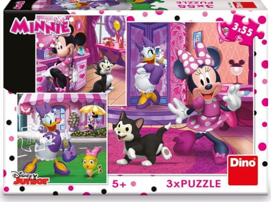 DINO Puzzle Deň s Minnie 3x55 dielikov