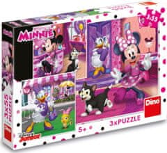 DINO Puzzle Deň s Minnie 3x55 dielikov