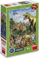 DINO Svietiace puzzle Svet dinosaurov XL 100 dielikov
