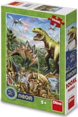 DINO Svietiace puzzle Svet dinosaurov XL 100 dielikov