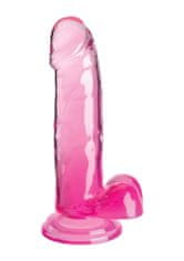 Pipedream Pipedream King Cock Clear 7" Cock with Balls pink dildo