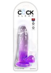 Pipedream Pipedream King Cock Clear 7" Cock with Balls purple dildo