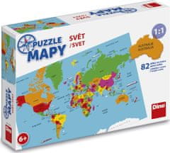 DINO Puzzle Mapy: Svet 82 dielikov