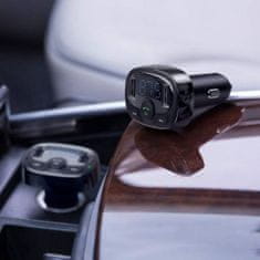 BASEUS Car Charger Bluetooth Fm Transmitter T-Type 2xUSB MicroSD čierna (CCTM-01)