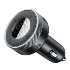 BASEUS Car Charger Bluetooth FM Transmitter Enjoy Car with LED display bezdrôtový U+U+3,5mm audio+TF MP3 Charger BT 5.0, 3.4A čierna (CCLH-01)