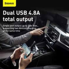 BASEUS Car Charger Grain Pro Dual USB 4.8A biela (CCALLP-02)