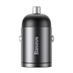 BASEUS Car Charger Tiny Star Mini Quick Charge, U+Um 12/24V, 30W Gray (VCHX-A0G)