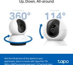 TP-LINK TP-link Tapo C220 - Domácí Wi-Fi kamera s rozlišením 2k, rotace a sledování pohybu 360°, noční vidění 10m