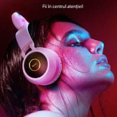 Hoco Bezdrôtové slúchadlá Cat Ear (W27) - skladacie s Bluetooth 5.0 - ružové
