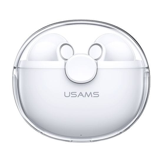 USAMS Bezdrôtové slúchadlá BU12 Series (BHUBU01) - TWS, Bluetooth 5.1, dvojkanálové stereo - biele
