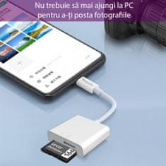 No Name Čítačka a adaptér kariet (GS11) - Lightning na SD, MicroSD - biela