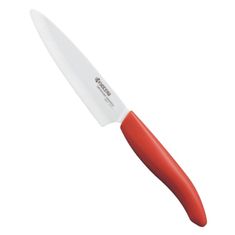Kyocera keramický nôž s bielou čepeľou/ 11 cm dlhá čepeľ/ červená plastová rukoväť