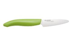 Kyocera keramický nôž s bielou čepeľou/ 7,5 cm dlhá čepeľ/ zelená plastová rukoväť