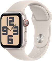 Apple Watch sa 2023, Cellular, 40mm, Starlight, Starlight Sport Band - S/M