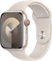 Apple Watch saries9, Cellular, 45mm, Starlight, Starlight Sport Band - M/L