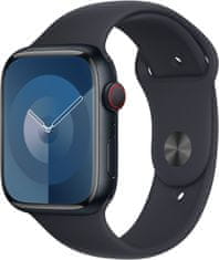 Apple Watch saries9, Cellular, 45mm, Midnight, Midnight Sport Band - M/L
