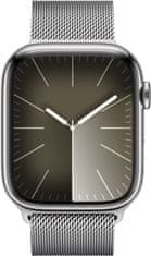 Apple Watch saries9, Cellular, 45mm, Silver Stainless Steel, Silver Milanesa Loop