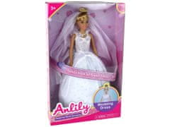 Lean-toys Anlily bábika nevesta biele šaty svadobné