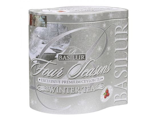 Basilur BASILUR Winter Tea - Sypaný cejlónsky čierny čaj s prídavkom brusníc v ozdobnej plechovke, 100 g