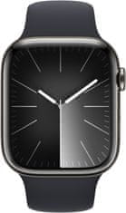 Apple Watch saries9, Cellular, 45mm, Graphite Stainless Steel, Midnight Sport Band - M/L